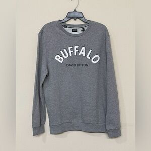 Buffalo David Bitton Men’s Gray Crew Neck Long Sleeve Slim Comfort Sweater s L